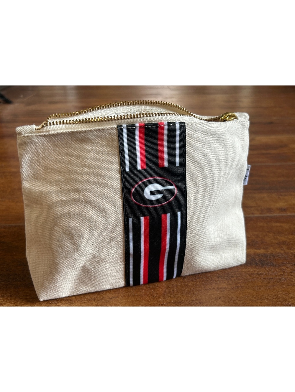 Canvas Pouch with Georgia Bulldogs Stripe Design